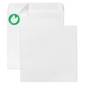 Enveloppe blanche 205 x 205 mm 120g sans fenêtre - autocollante bande protectrice - Lot de 250