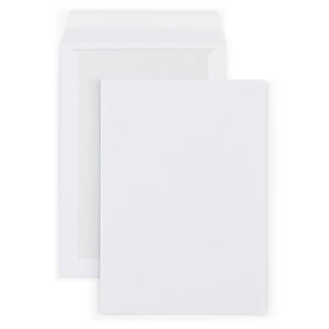 Enveloppe blanche 320 x 430 mm 120g dos kraft sans fenêtre fermeture auto-adhésive - Boîte de 100