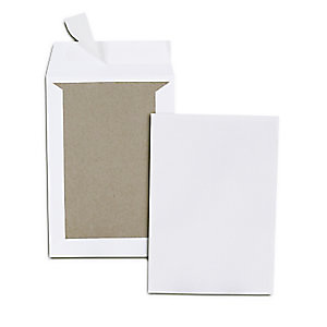 Enveloppe blanche B5 176 x 250 mm 120g dos kraft sans fenêtre fermeture auto-adhésive - Boîte de 100