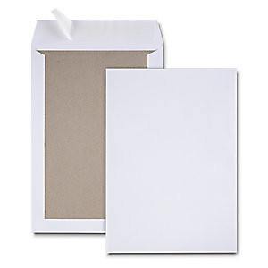 Enveloppe blanche C4 229 x 324 mm 120g sans fenêtre dos kraft fermeture auto-adhésive - Boîte de 100