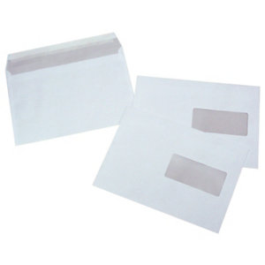 Enveloppe blanche C5 162 x 229 mm 90g fenêtre 45 x 100 mm - autocollante bande protectrice - Lot de 