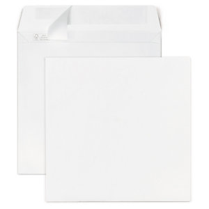 Enveloppe carrée vélin extra-blanc auto-adhésive sans fenêtre 120g/m? 150x150 mm