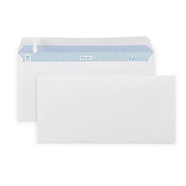 Enveloppe commerciale blanche qualité 90 g/m² RAJA sans fenêtre DL - 110 x 220 mm - 1