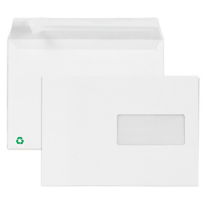 Enveloppe commerciale blanche recyclée auto-adhésive avec fenêtre 80g/m² LA COURONNE Enveloppe commerciale blanche recyclée auto-adhésive avec fenêtre 80g/m² LA COURONNE