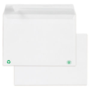 Enveloppe commerciale recyclée blanc auto-adhésive sans fenêtre 80 g/m? LA COURONNE 110x220 mm