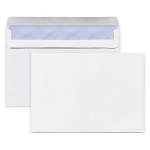 Enveloppe commerciale vélin blanc autocollante sans fenêtre 80 g/m? 162x229 mm