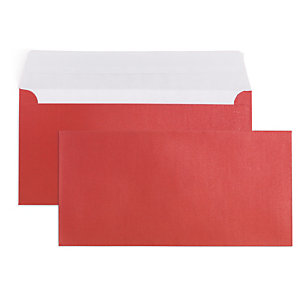 Enveloppe rouge irisée auto-adhésive sans fenêtre 120g/m? 110x220 mm