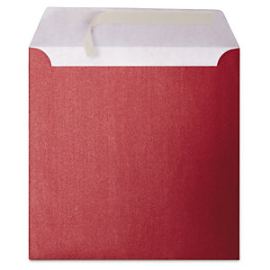 Enveloppe rouge irisée auto-adhésive sans fenêtre 120g/m? 155x155 mm
