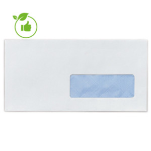 Enveloppes blanches Raja, bande autoadhésive, 110 x 220 mm, lot de 500