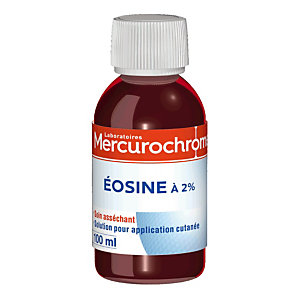 Eosine à 2% Mercurochrome, 2 flacons de 100 ml