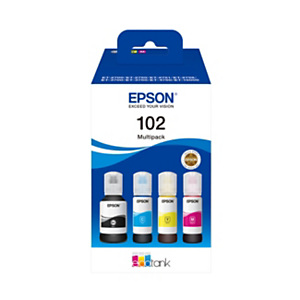 Epson 102 Recharge d'encre originale EcoTank C13T03R640 - Pack Noir + Couleurs