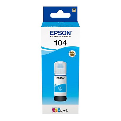 Epson 104 EcoTank, C13T00P240, Botella de tinta, 65 ml, cian - 1
