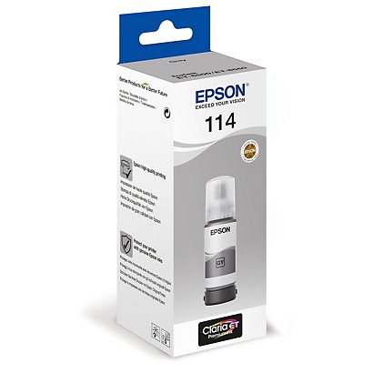 Epson 114 EcoTank, C13T07B540, Botella de tinta, 70 ml, gris - 1