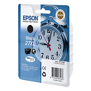 Epson 27XL 'Réveil' Cartouche d'encre originale grande capacité DURABrite Ultra (C13T27114012) - Noir Epson 27XL 'Réveil' Cartouche d'encre originale grande capacité DURABrite Ultra (C13T27114012) - Noir