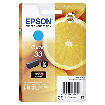 Epson 33, C13T33424012, Cartucho de Tinta, Claria Premium, Naranja, Cian - 1