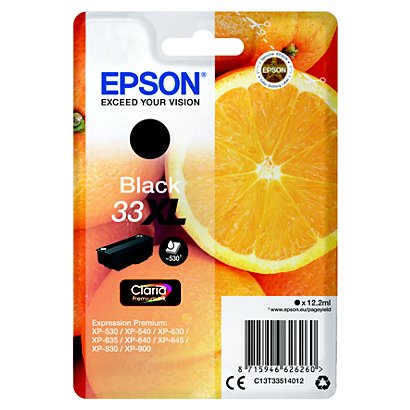 Epson 33XL, C13T33514012, Cartucho de Tinta, Claria Premium, Naranja, Negro, Alta Capacidad - 1