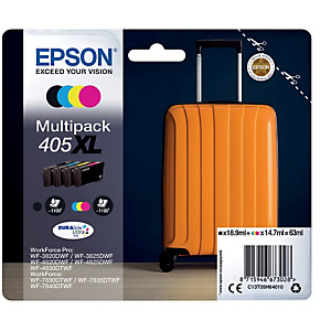 Epson 405 XL ''Valise'' Cartouche d'encre originale grande capacité C13T05H64010 - Pack Noir + Couleurs Epson 405 XL ''Valise'' Cartouche d'encre originale grande capacité C13T05H64010 - Pack Noir + Couleurs