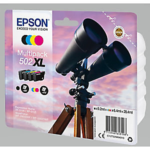 Epson 502 XL 'Jumelles' Cartouche d'encre originale pour grande capacité (C13T02W64010) - Pack 4 couleurs