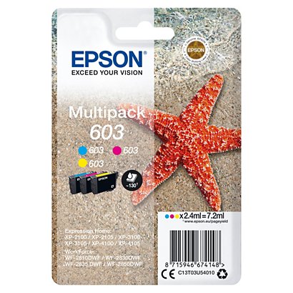 Epson 603, C13T03U54010, Cartucho de Tinta, Estrella de mar, Cian, Magenta, Amarillo, Multipack