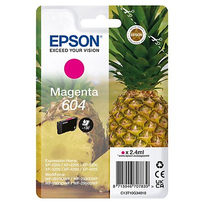 Epson 604 "Ananas" Cartouche d'encre originale C13T10G34010 - Magenta