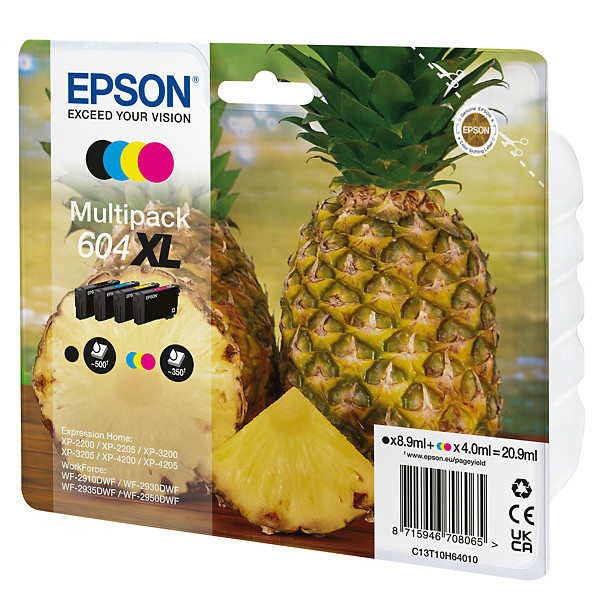 Epson 604XL, Rendement élevé (XL), 8,9 ml, 4 ml, 4 pièce(s), Multi pack C13T10H64020