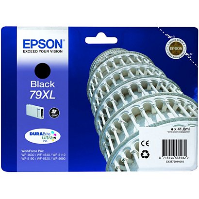 Epson 79XL, C13T79014010, Cartucho de Tinta, DURABrite Ultra, Torre de Pisa, Negro, Alta capacidad - 1
