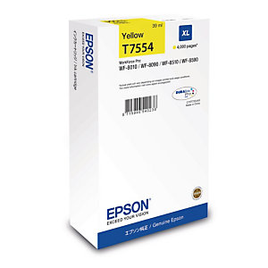 EPSON Cartouche d'encre DURABrite Pro T7554XL J, C13T755440 (Pack de 1) Grande capacité, Jaune