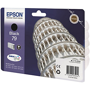 EPSON Cartouche d'encre DURABrite Ultra 79 Tour de Pise, C13T79114010 (Pack de 1), Noir
