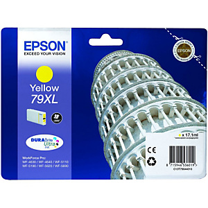 EPSON Cartouche d'encre DURABrite Ultra 79XL J Tour de Pise, C13T79044010 (Pack de 1) Grande capacité, Jaune