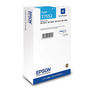 EPSON Cartouche d'encre DURABrite Ultra T7552 XL C, C13T755240 (Pack de 1) Grande capacité, Cyan