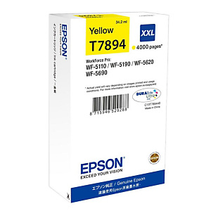 EPSON Cartouche d'encre DURABrite Ultra T7894 XXL J, C13T789440 (Pack de 1) Grande capacité, Jaune