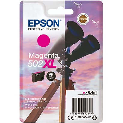 EPSON Cartuccia inkjet 502 XL Serie Binocolo, C13T02W34010, Magenta, Pacco singolo, Alta capacità