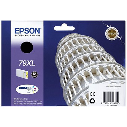 EPSON Cartuccia inkjet 79 XL Serie Torre di Pisa, C13T79014010, Inchiostro DURABrite Ultra, Nero, Pacco singolo Alta Capacità - 1