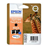 Epson Cartuccia inkjet Serie Giraffa T0711H, C13T07114H10, Inchiostro DURABrite Ultra, Nero, Twin Pack Alta Capacità Epson Cartuccia inkjet Serie Giraffa T0711H, C13T07114H10, Inchiostro DURABrite Ultra, Nero, Twin Pack Alta Capacità