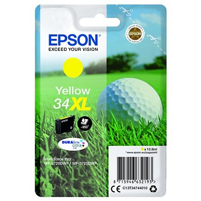 Epson Cartuccia inkjet Serie Pallina da golf 34XL, C13T34744010, Inchiostro DURABrite™ Ultra, Giallo, Pacco singolo Alta capacità - 1