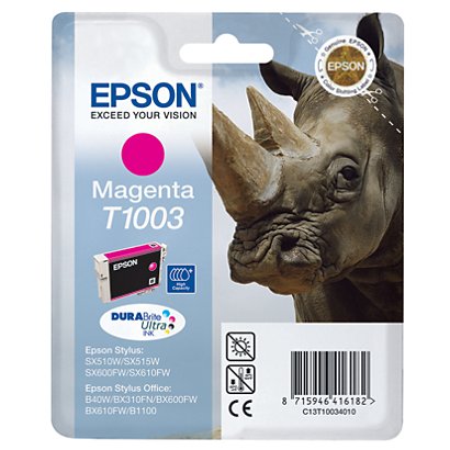 Epson Cartuccia inkjet Serie Rinoceronte T1003, C13T10034010, Inchiostro DURABrite Ultra, Magenta, Pacco singolo - 1