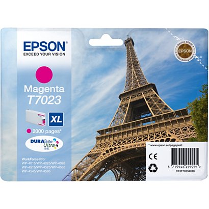 EPSON Cartuccia inkjet T7023 XL Serie Torre Eiffel, C13T70234010, Inchiostro DURABrite Ultra, Magenta, Pacco singolo, Alta capacità - 1