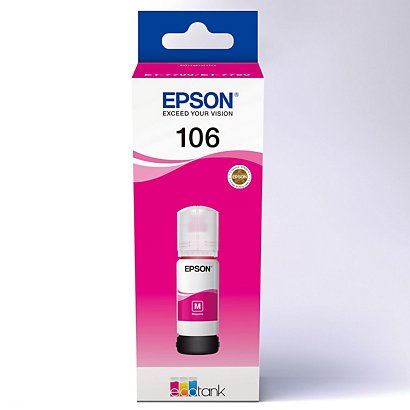 Epson EcoTank 106, C13T00R340, Botella de tinta de recarga, Magenta - 1