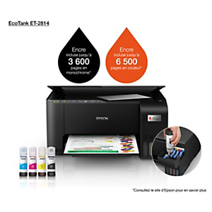 Epson EcoTank ET-2814 Imprimante jet d'encre couleur multifonctions 3 en 1 - Noir Epson EcoTank ET-2814 Imprimante jet d'encre couleur multifonctions 3 en 1 - Noir