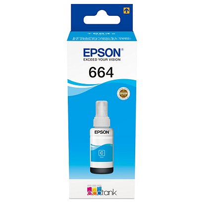 Epson EcoTank 664, C13T664240, Botella de tinta de recarga, Cian - 1