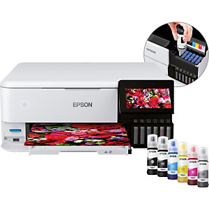 Epson EcoTank ET-8500, Inyección de tinta, Impresión a color, 5760 x 1440 DPI, Escaneo a color, A4, Blanco C11CJ20401