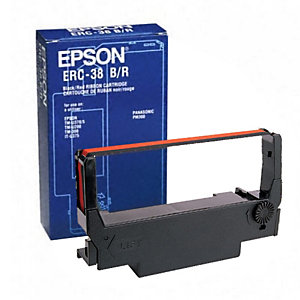 Epson ERC 38B/R, C43S015376, Cinta de Impresión, Negro y Rojo