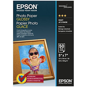 Epson Glossy Papel Fotográfico para Impresoras de Inyección de Tinta Blanco Brillante 130 x 180 mm 200 g/m²