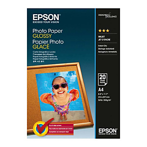 Epson Glossy Papel Fotográfico para Impresoras de Inyección de Tinta Blanco Brillante A4 200 g/m² Epson Glossy Papel Fotográfico para Impresoras de Inyección de Tinta Blanco Brillante A4 200 g/m²