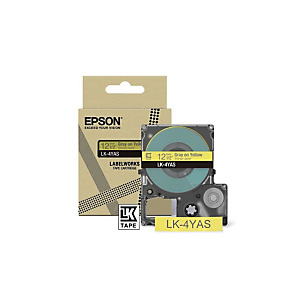 Epson LK-4YAS, Gris, Jaune, Transfert thermique, LabelWorks LW-C410, 1,2 cm C53S672104 Epson LK-4YAS, Gris, Jaune, Transfert thermique, LabelWorks LW-C410, 1,2 cm C53S672104