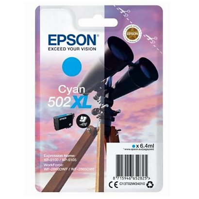 EPSON, Materiale di consumo, Cart.ciano binocolo 502 xl serie, C13T02W24020 - 1