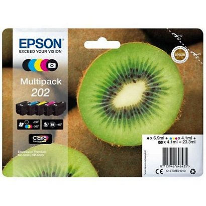 EPSON, Materiale di consumo, Multipack n.5 cart kiwi 202, C13T02E74010 - 1
