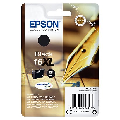 Epson Pen and crossword Cartouche ''Stylo à plume'' 16XL - Encre DURABrite Ultra N, Rendement élevé (XL), Encre à pigments, 12,9 ml, 500 pages, 1 piè - 1