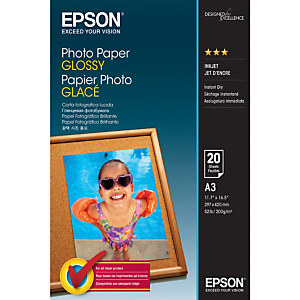Epson Photo Paper Glossy - A3 - 20 Feuilles, Gloss, 200 g/m², A3, 20 feuilles, Stylus Photo 1200, Stylus Color 1160, Stylus Photo 1270, Epson Stylus P Epson Photo Paper Glossy - A3 - 20 Feuilles, Gloss, 200 g/m², A3, 20 feuilles, Stylus Photo 1200, Stylus Color 1160, Stylus Photo 1270, Epson Stylus P