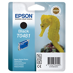 Epson T0481 Hippocampe Cartouche d'encre originale QuickDry C13T04814010 - Noir